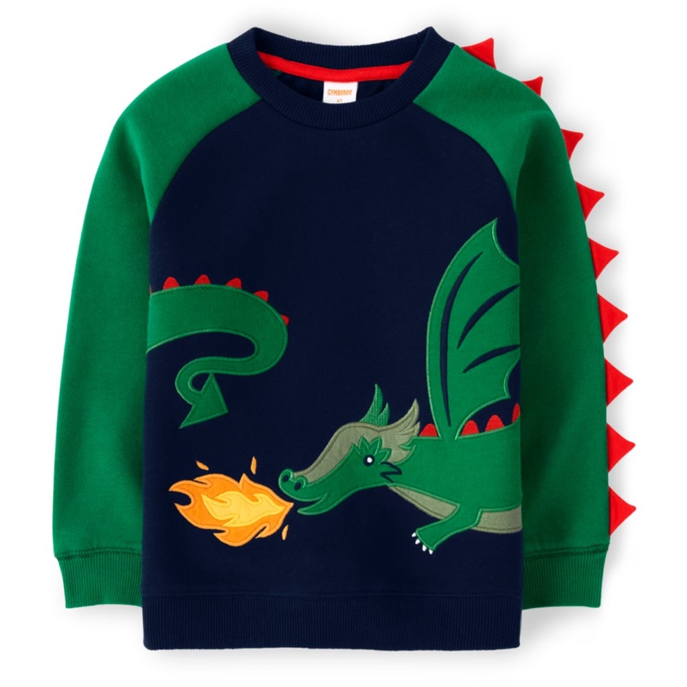 Gymboree Boys Dragon Sweatshirt, Knights & Dragons Sweatshirt.